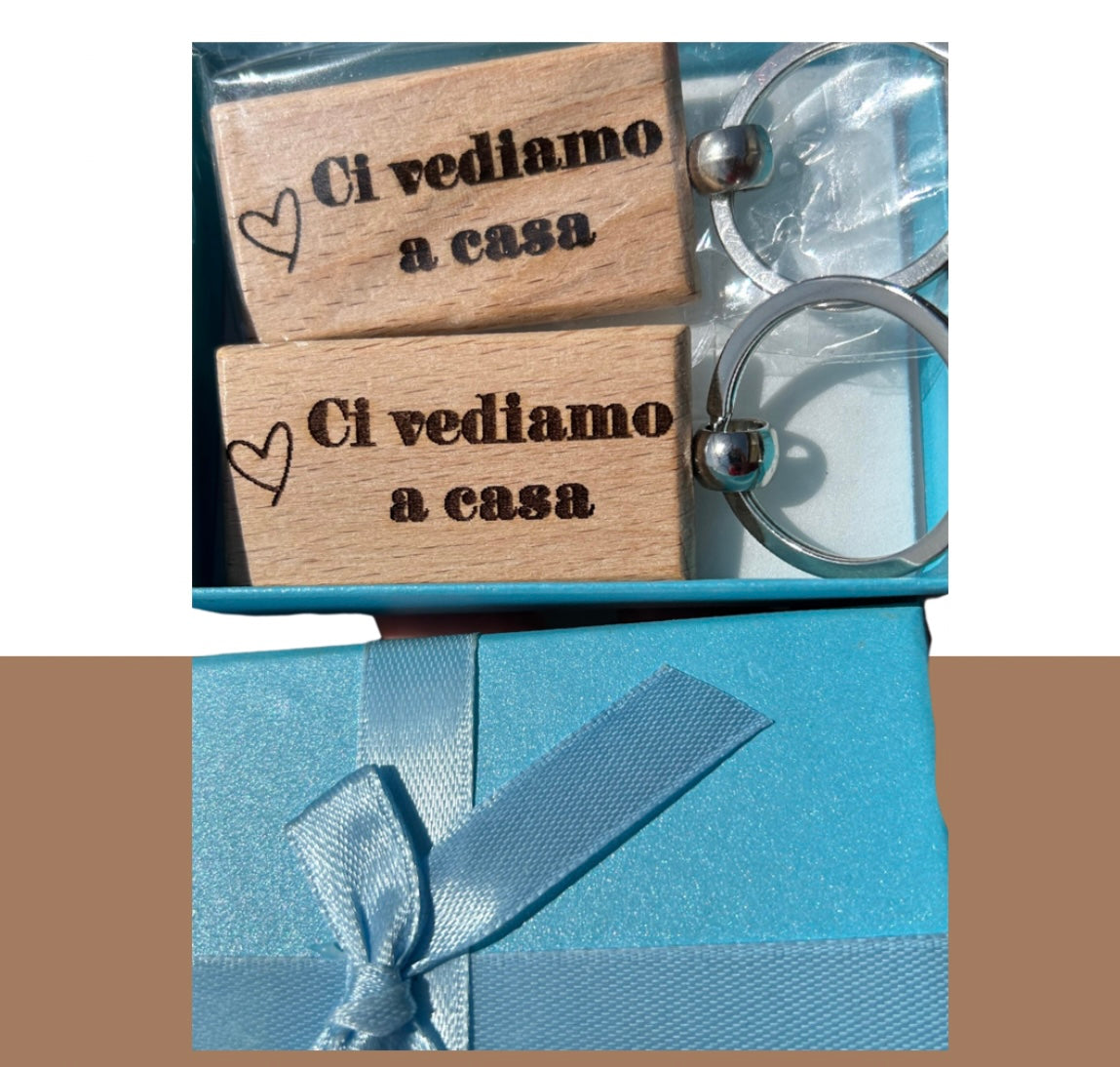2 Portachiavi con personalizzazione - Ci vediamo a casa.