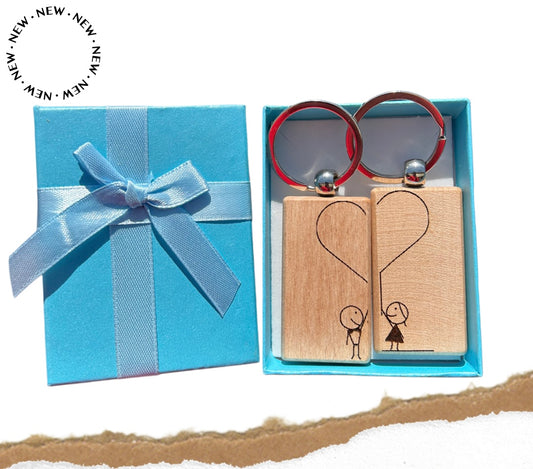 2 Portachiavi - Con personalizzazione - Coppia con cuore